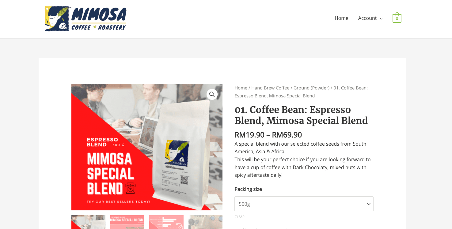 Mimosa Coffee - E-commerce